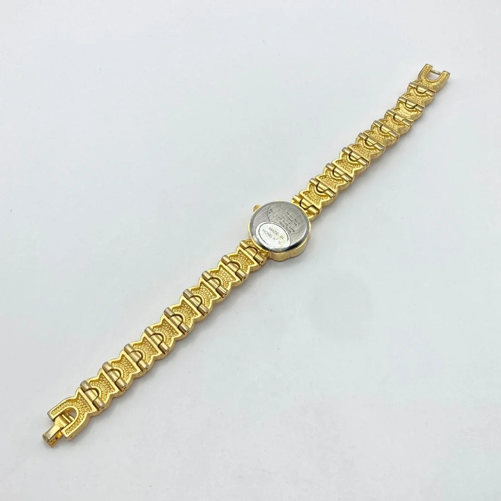Vintage Parmex Women's Watch Gold Tone 21mm Crystal Bezel & Band New Battery 7